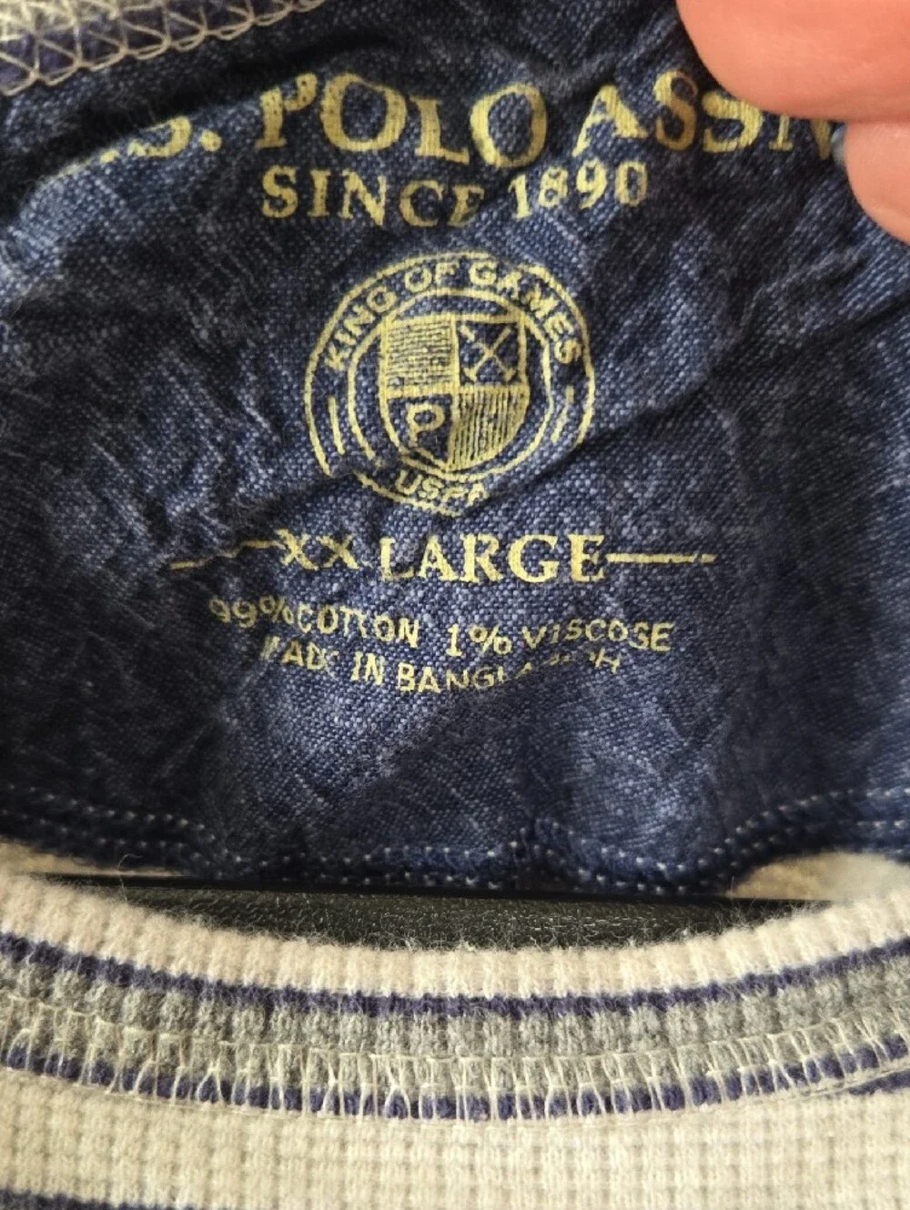 Ralph Lauren Dark Gray Light Gray Striped Long Sleeve Crew